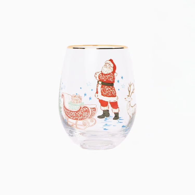 MARY SQUARE Wine Glass Tidings & Toile