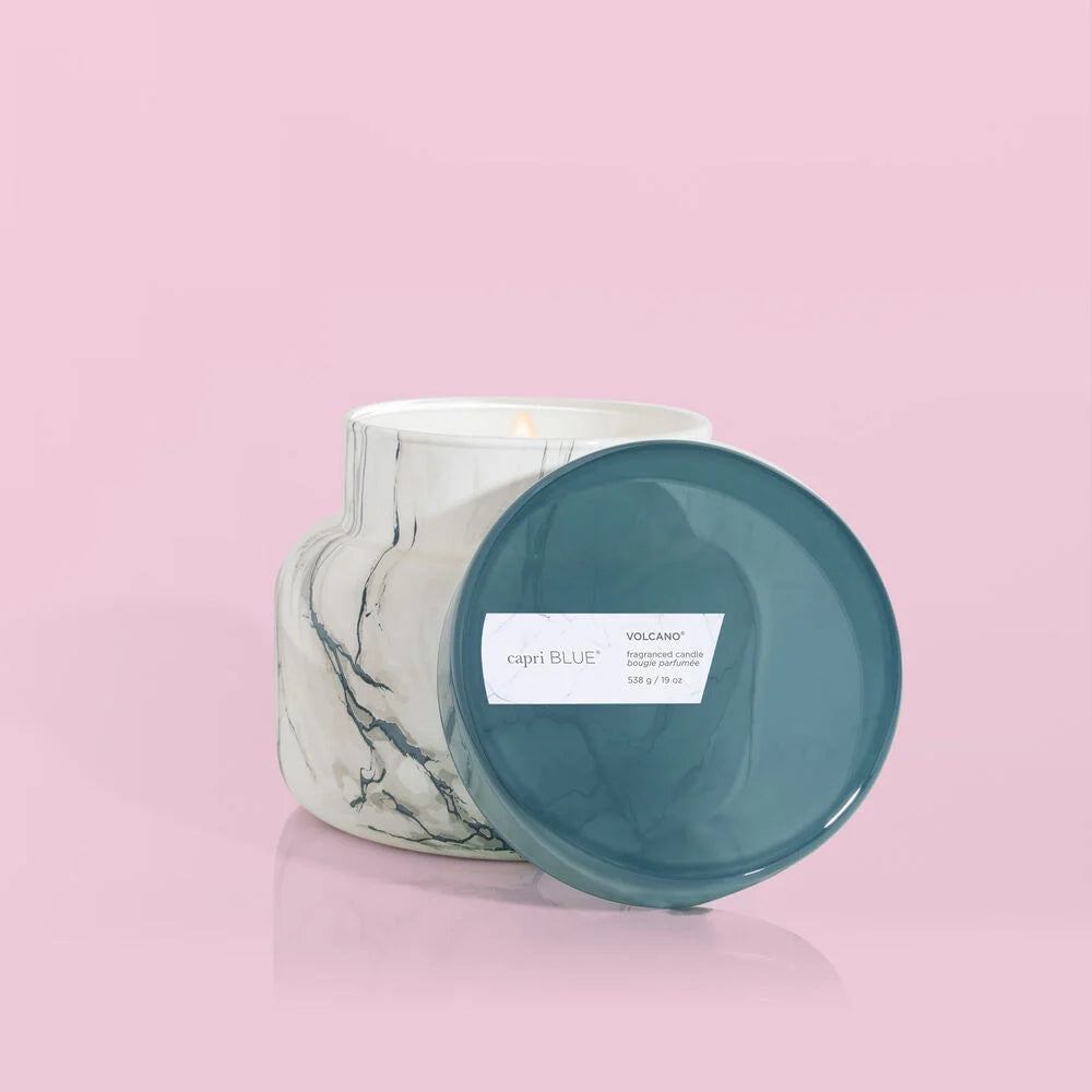 capri BLUE Volcano Modern Marble Signature Jar, 19 oz