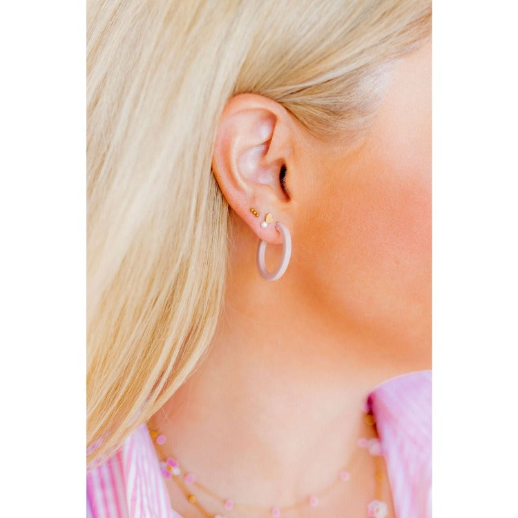 LINNY CO Screwback Stud Earrings - Micro Tally Gold