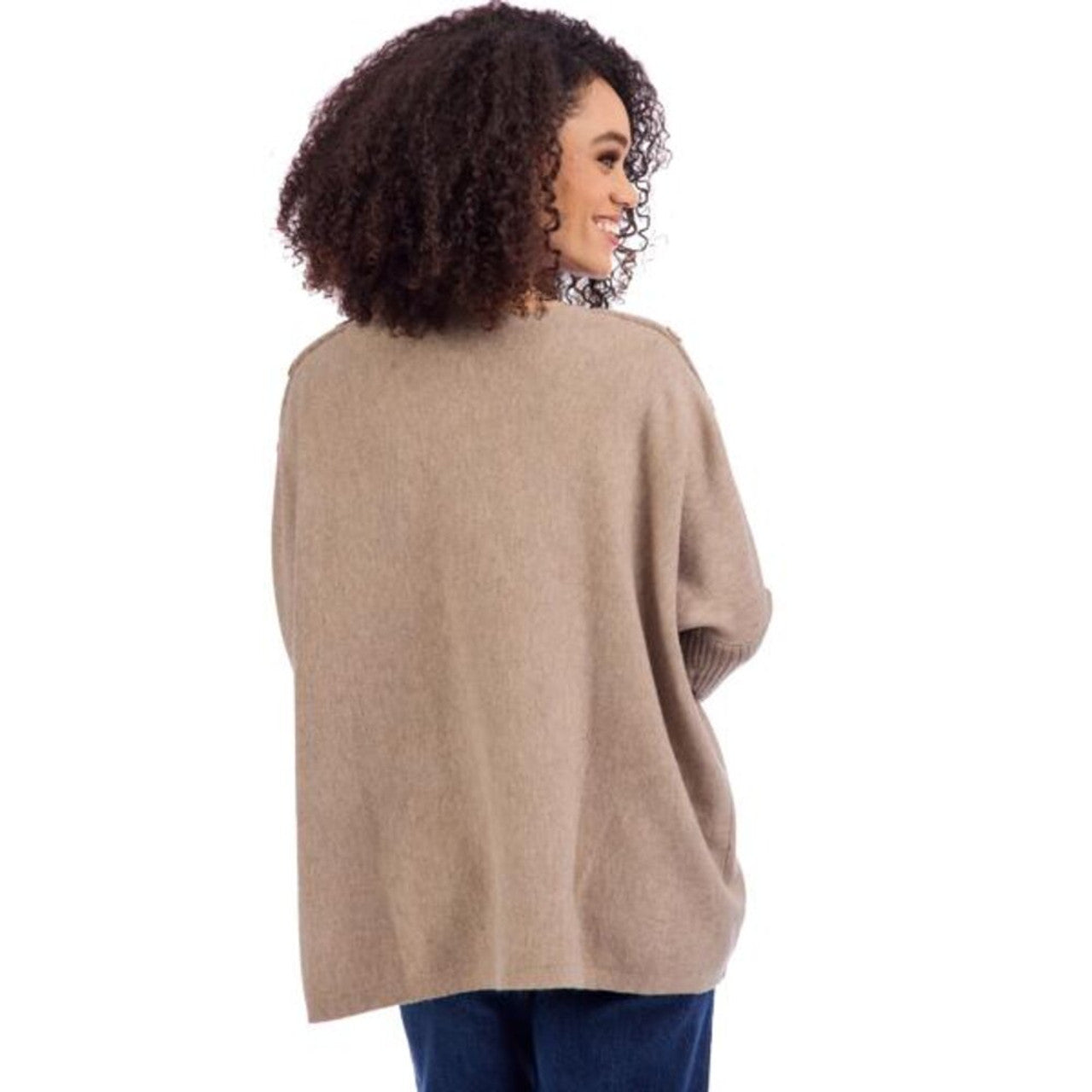 Mud Pie Sheffield Button Sweater - Tan
