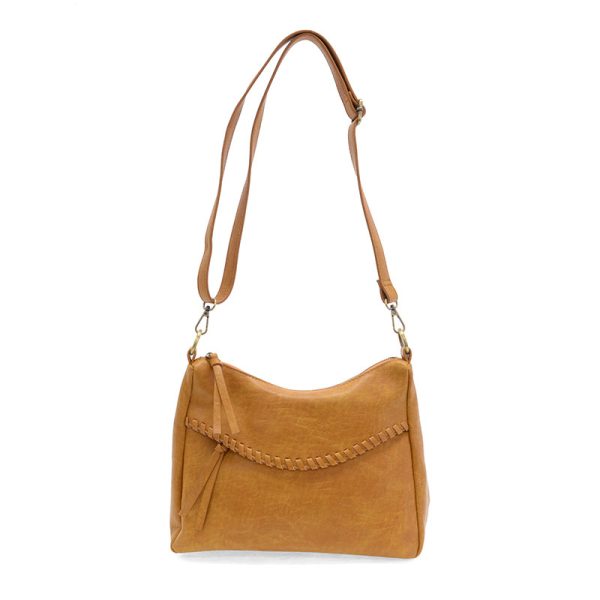 Joy Susan Cassidy Whipstitch Convertible Hobo Bag-Whiskey