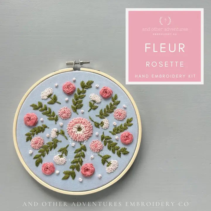 And Other Adventures Embroidery Co Hand Embroidery Kit - Fleur in Rosette