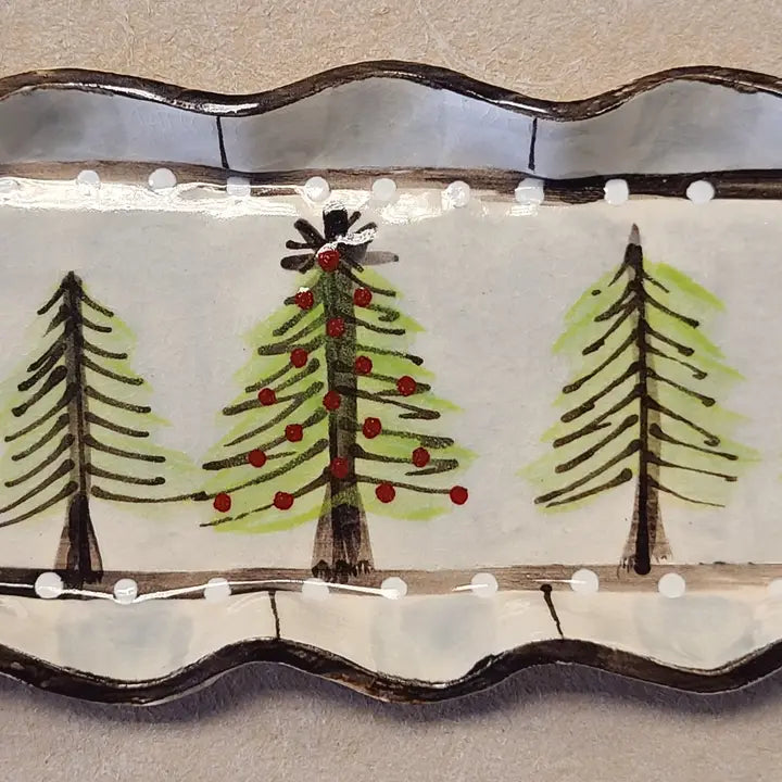 Heartfelt Traditions Cracker Tray (Grey White Trees)