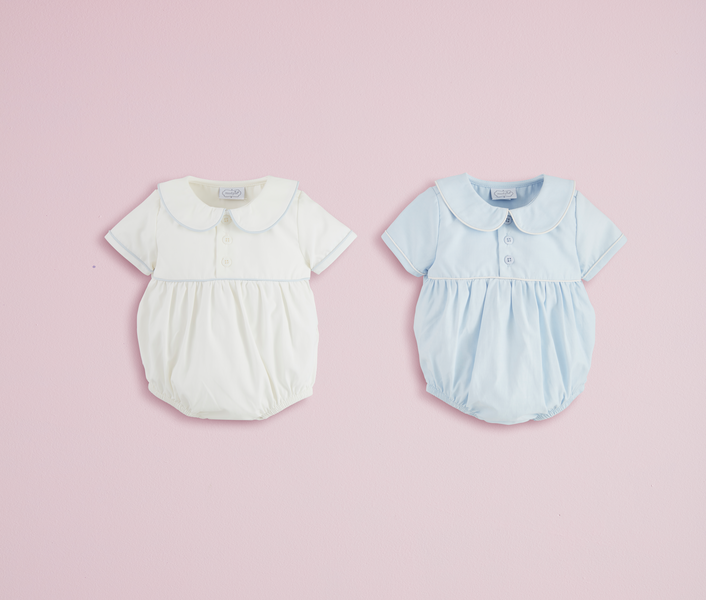 MUD PIE COLLARED POPLIN BABY BUBBLE