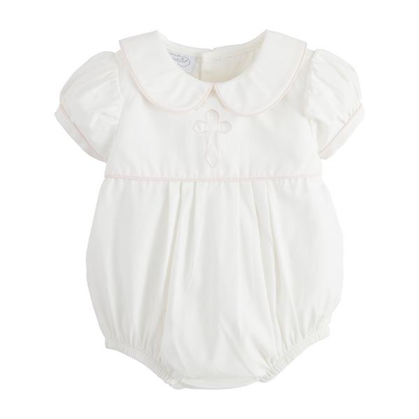 MUD PIE PINK CROSS POPLIN BUBBLE-0-3M