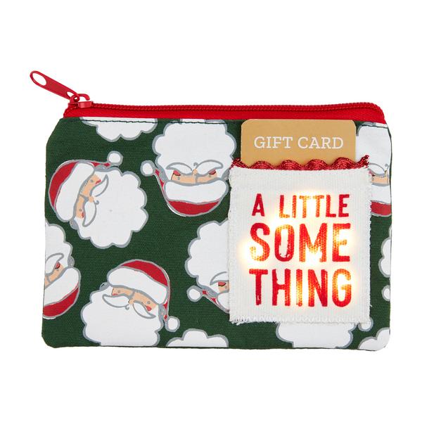 MUD PIE SANTA PRINT LIGHT-UP POUCH