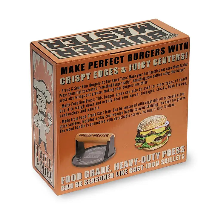 Burger Master - Cast Iron Weight For Making "Smash Burgers"