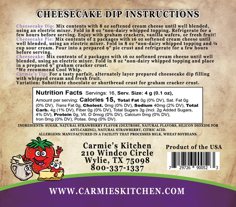 CARMIE'S KITCHEN STRAWBERRIES N' CREAM CHEESECAKE DIP