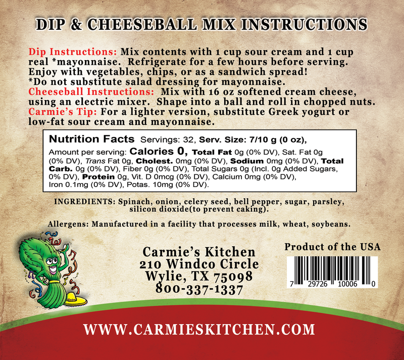 CARMIE'S KITCHEN FIESTA SPINACH DIP MIX