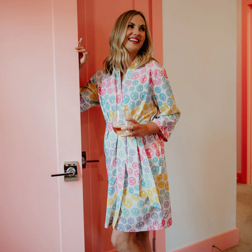 Katydid PASTEL HAPPY FACE REPEAT ROBE FOR WOMEN