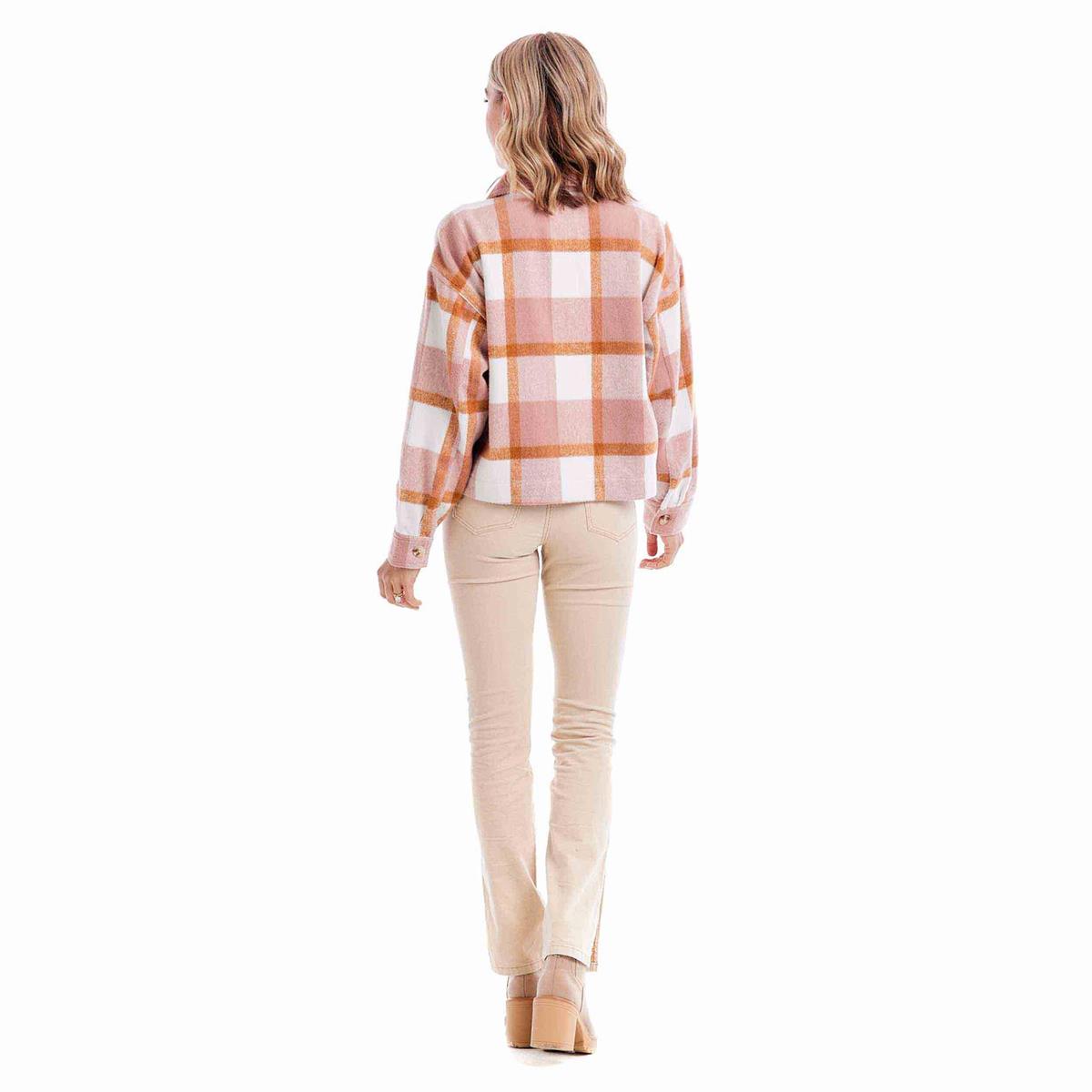 MUD PIE BLUSH MAVERICK PLAID JACKET