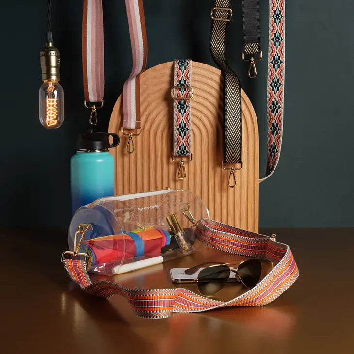 in the Clear Stadium Bag + Guitar Strap
