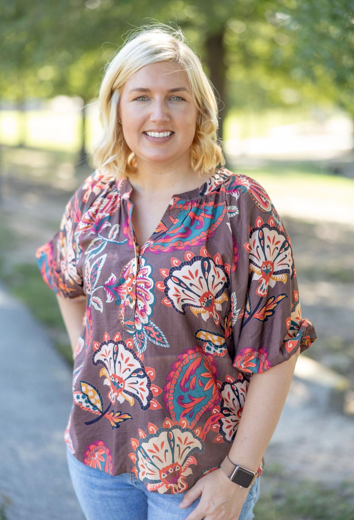 Umgee Boho Paisley Print Top