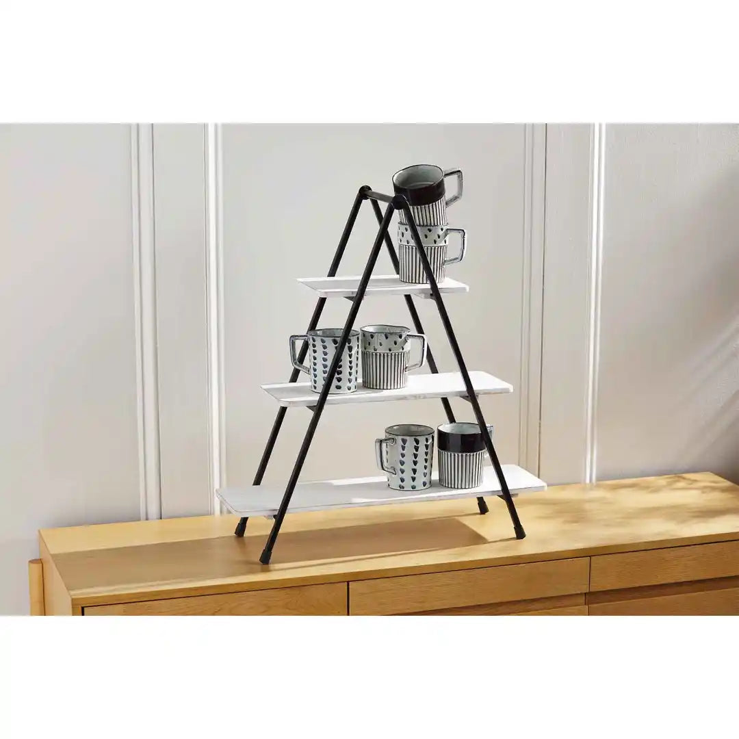 MUD PIE WHITE METAL TIERED SERVER