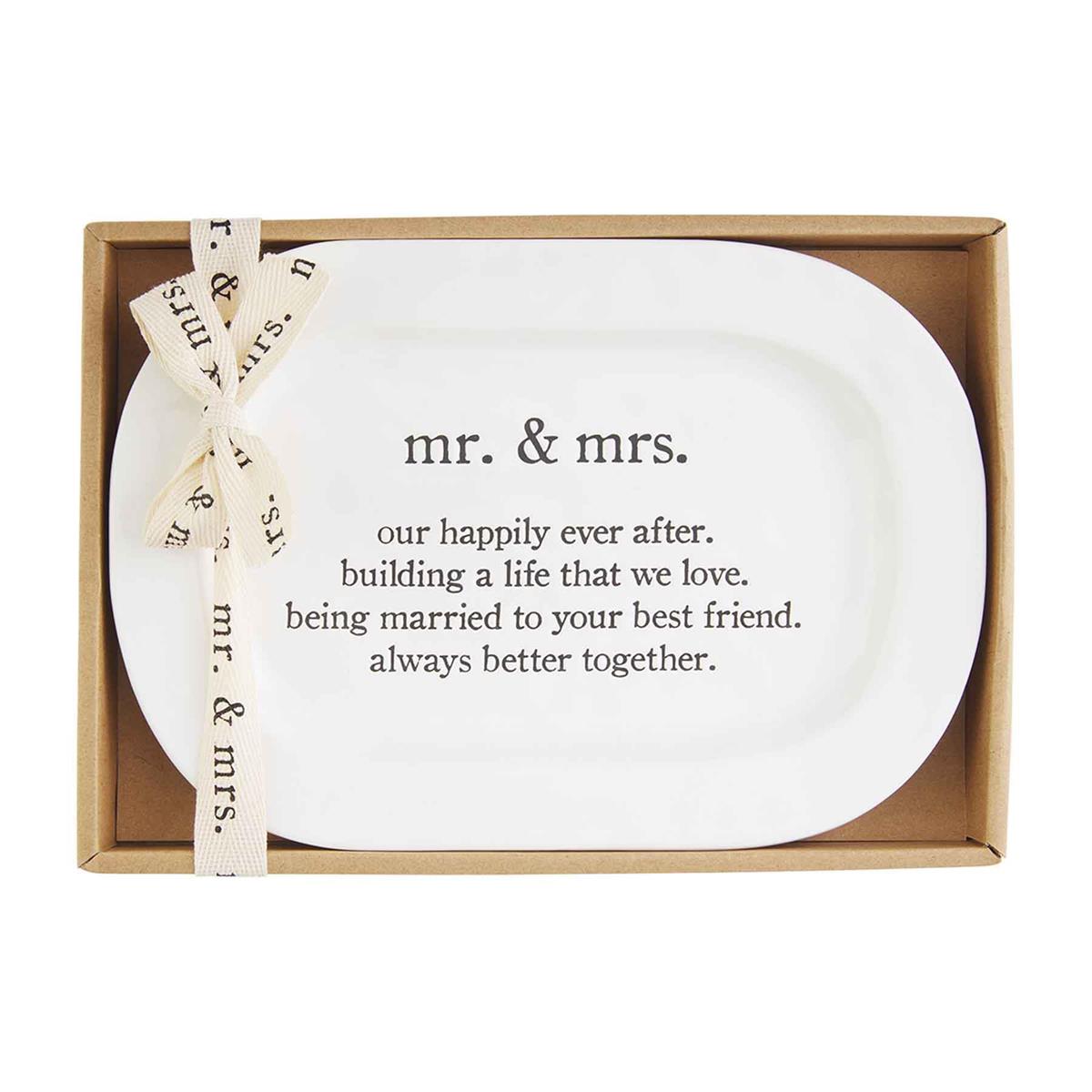 Mud Pie Mr. & Mrs. Sentiment Plate