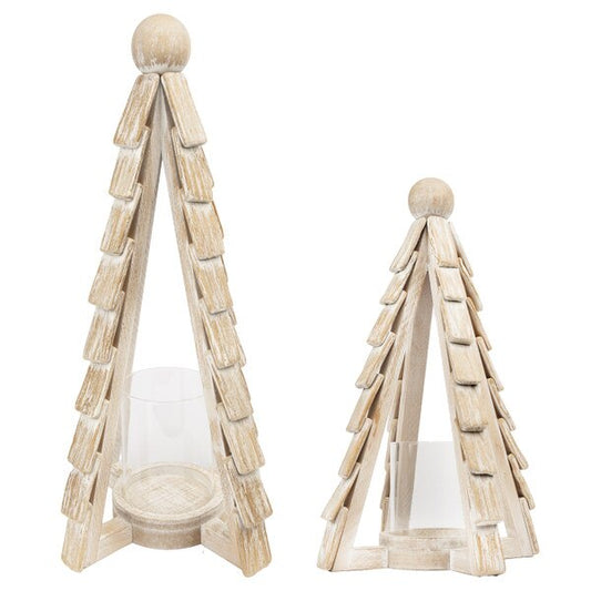 The Round Top Collection Wood Tree Lantern