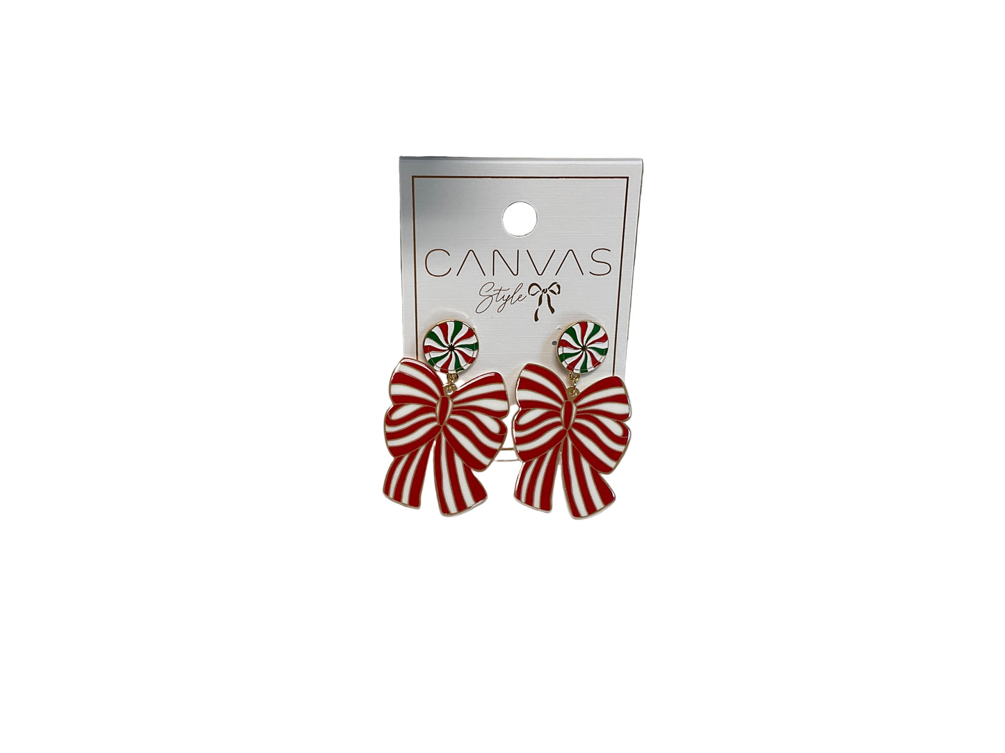 Canvas Style Bow Earrings