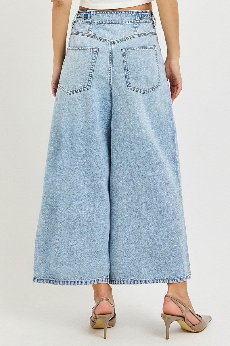 RISEN SLOUCHY CROPPED WIDE LEG JEANS