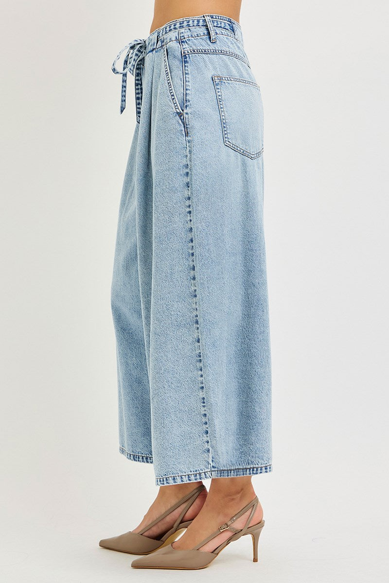 RISEN SLOUCHY CROPPED WIDE LEG JEANS