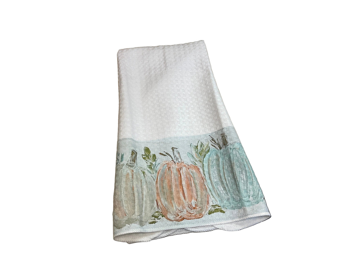 Southern Cotton Mill GA Pastel Pumpkin Trio Tea Towel