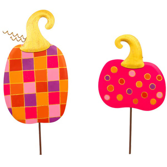 The Round Top Collection Bright Check & Dot Pumpkins