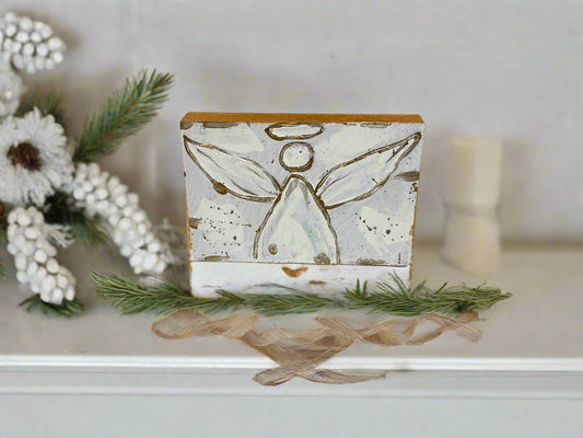 Trade Cie Angel Ivory/Gold Wood Block