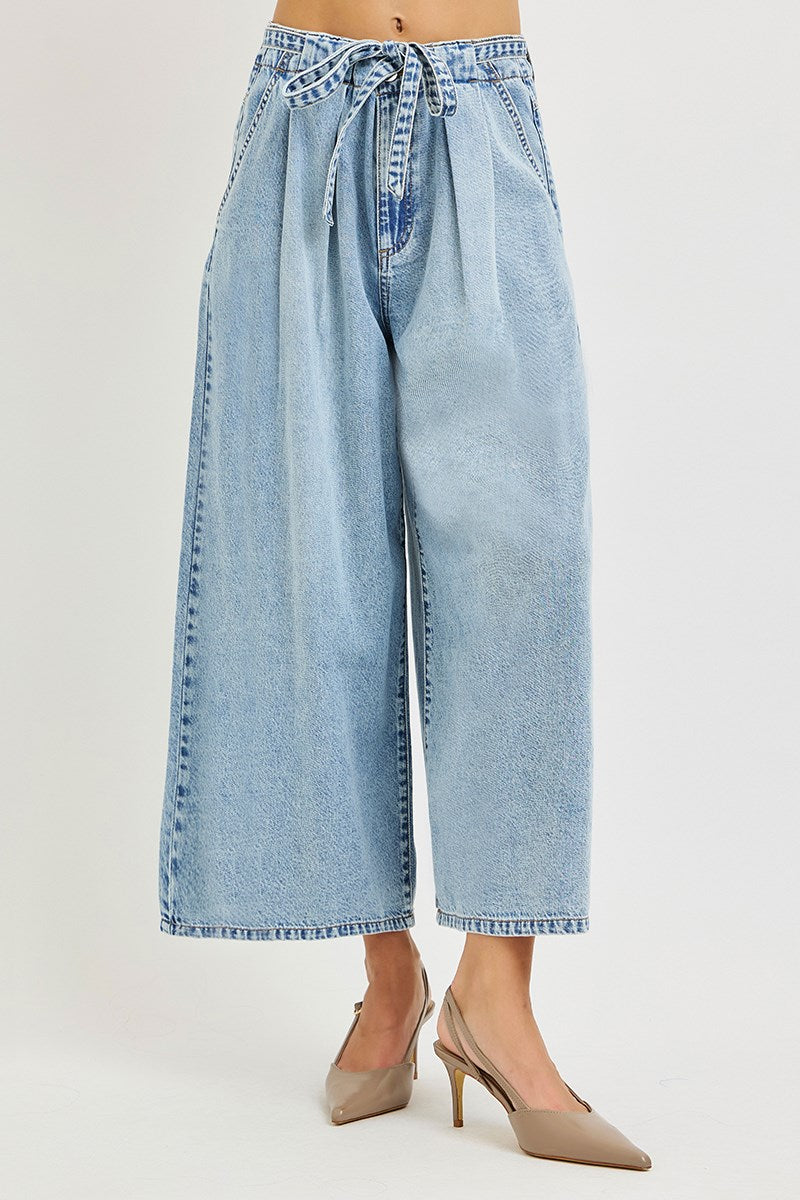 RISEN SLOUCHY CROPPED WIDE LEG JEANS