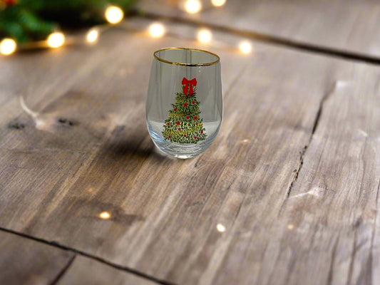 Mary Square Traditional Tree Stemless Wine Glass