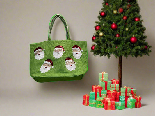 MUD PIE SANTA HOLIDAY SPARKLE TOTE