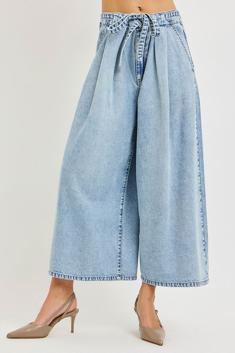 RISEN SLOUCHY CROPPED WIDE LEG JEANS