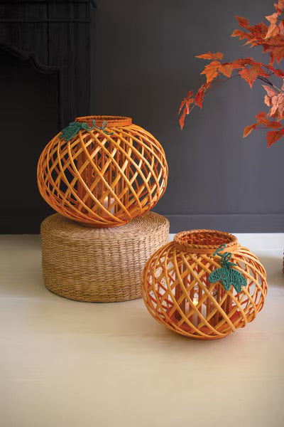 Kalalou Willow Pumpkin Lanterns