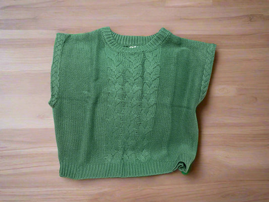 Umgee Cable Knit Sleeveless Sweater Vest