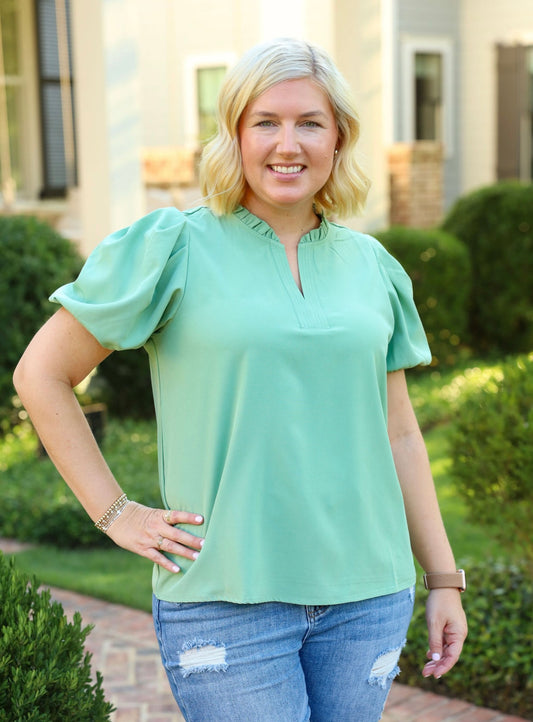 MARY SQUARE  Lainey Top-Basil