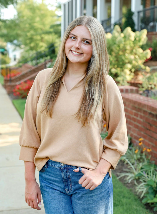 Mary Square Jocelyn Latte Top