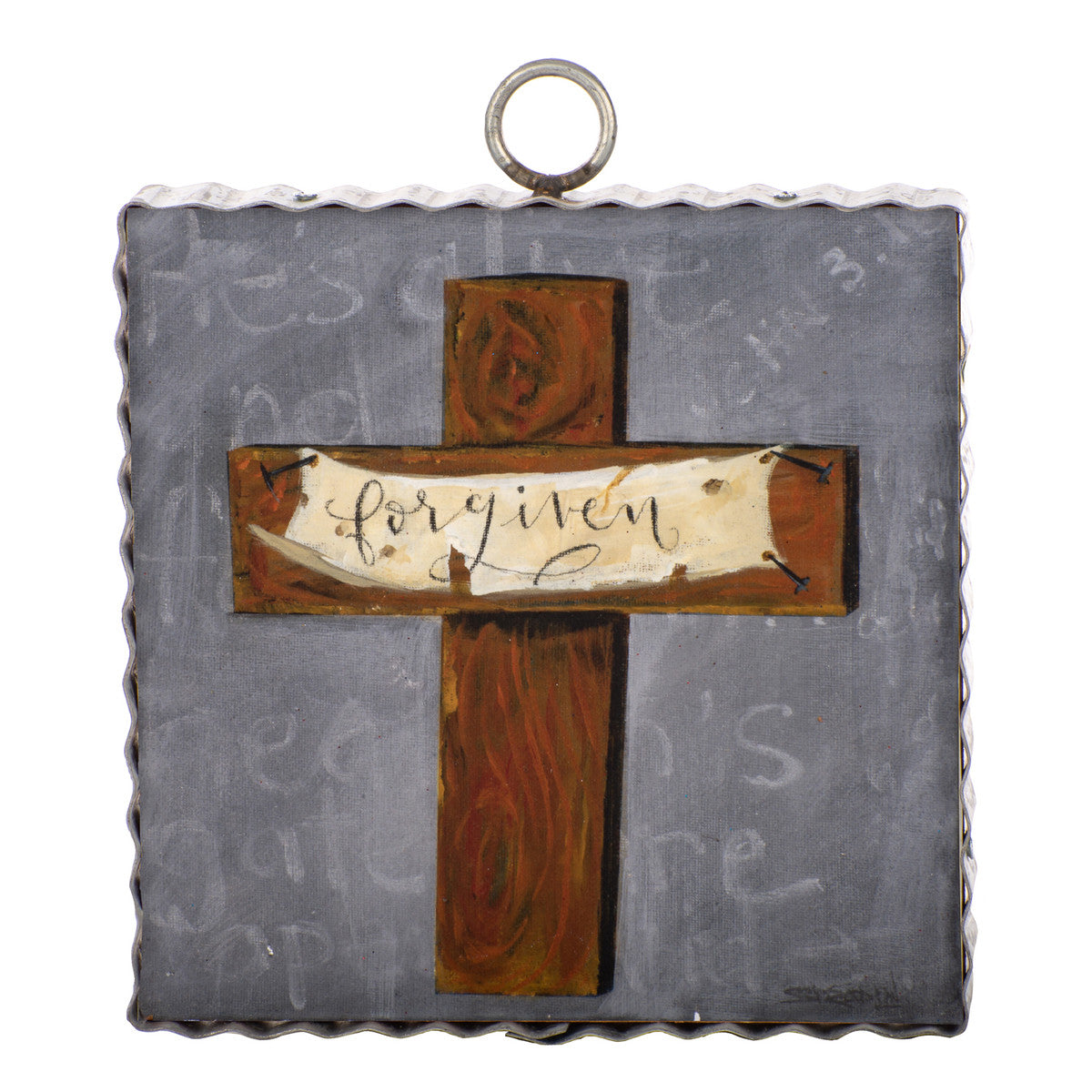 The Round Top Collection Mini "Forgiven" Cross Print