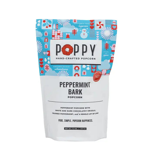 Poppy Peppermint Bark Popcorn