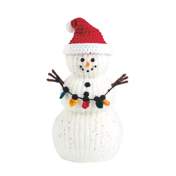 MUD PIE LARGE CROCHET SNOWMAN SITTER