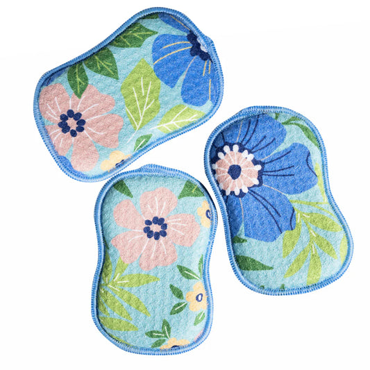 ONCE AGAIN HOME CO. RE:USABLE SPONGES (SET OF 3) - GARDEN