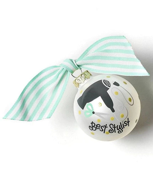 Best Stylist Glass Ornament