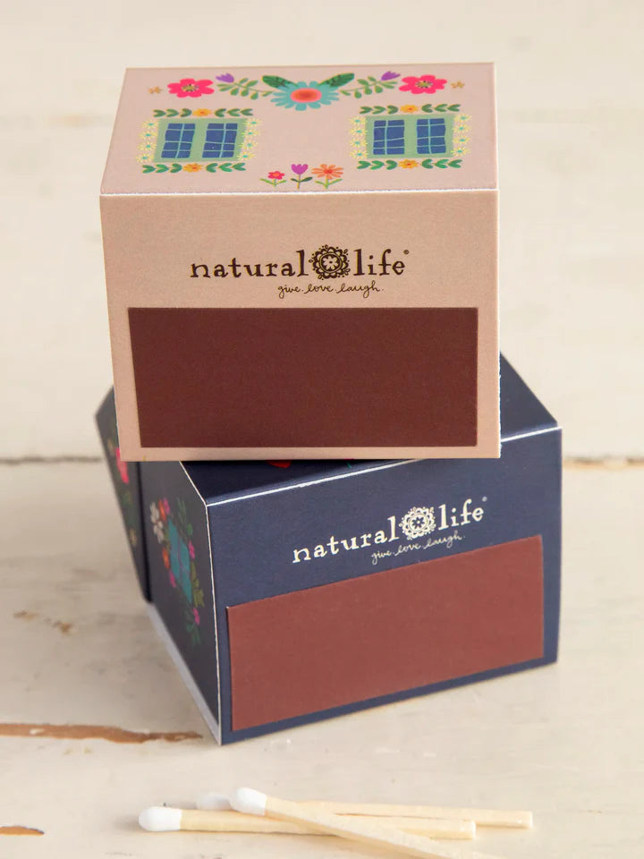 Natural Life Shaped Matchboxes, Set of 2 - Navy Cream Cottage