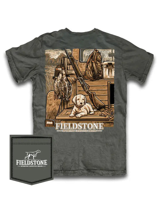 Fieldstone Puppy in Truck