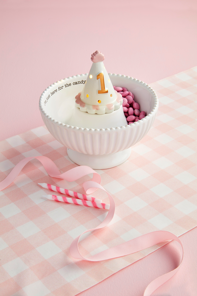 MUD PIE PINK 1ST BIRTHDAY LIGHT-UP SITTER