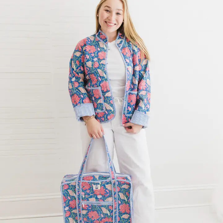 Heart of Grace Seascape | Large Quilted Zipper Tote Bag