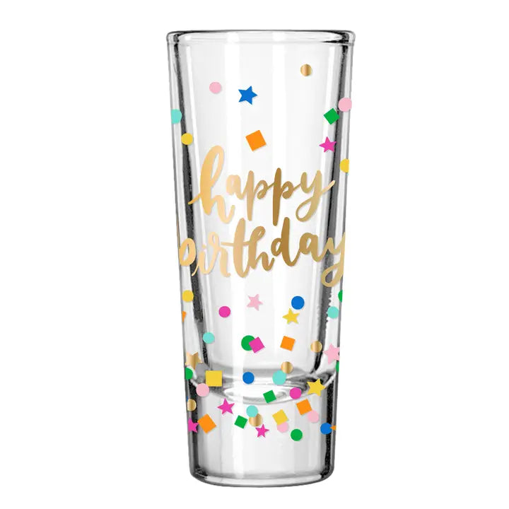 Soiree-Sisters Happy Birthday Confetti Shot Glass