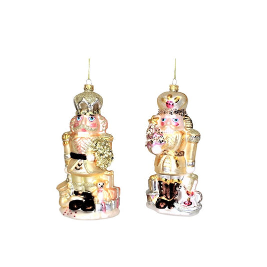 Trade Cie Blush Nutcracker Blown Glass Ornament