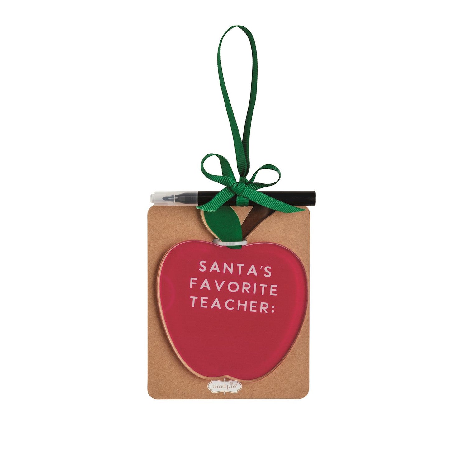 MUD PIE APPLE PERSONALIZE ME ORNAMENT SET