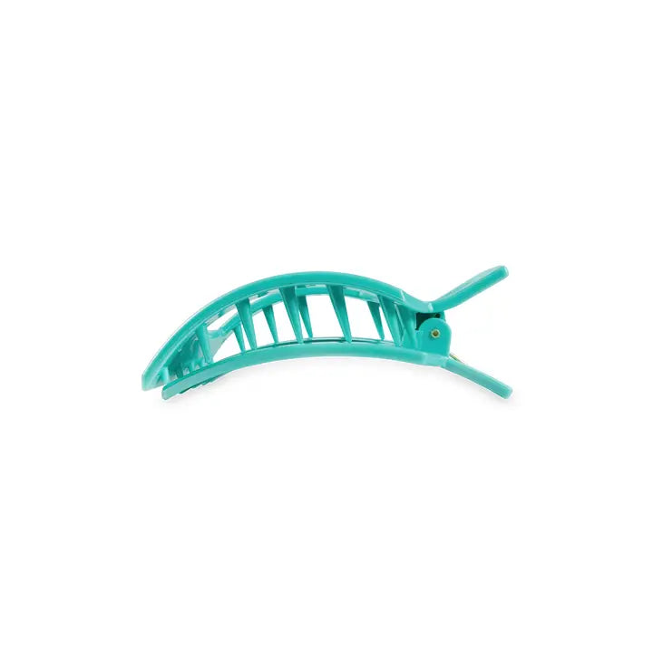 Teleties Square Flat Hair Clip | Small | Totally Turquoise