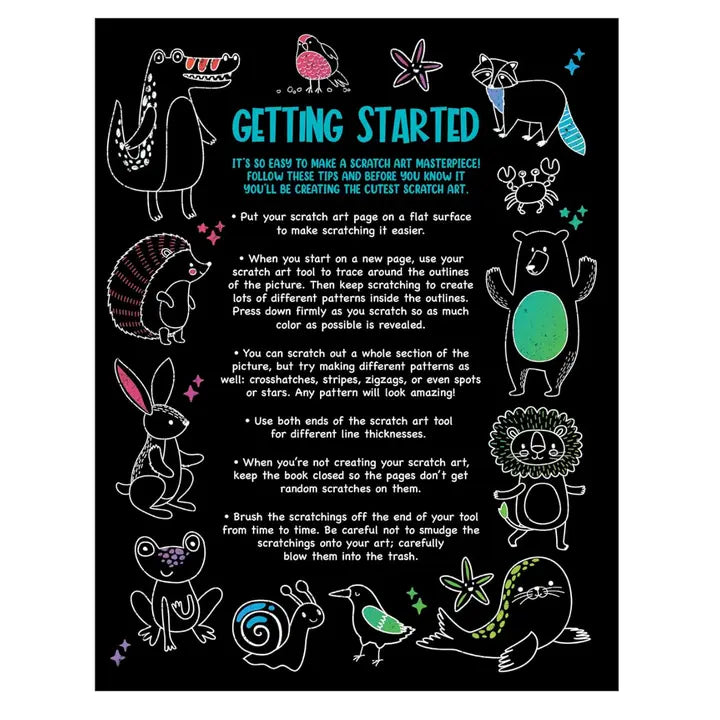 Animal Scratch Art, Fun Activities & Stickers Activity Pad