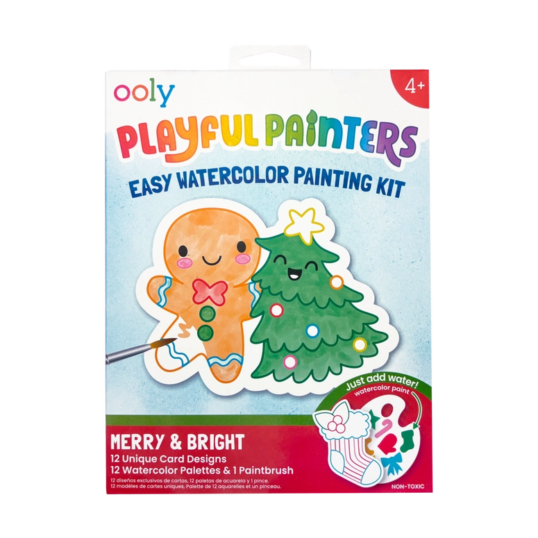 Ooly Playful Painters Easy Watercolor Painting Kit - Merry & Bright