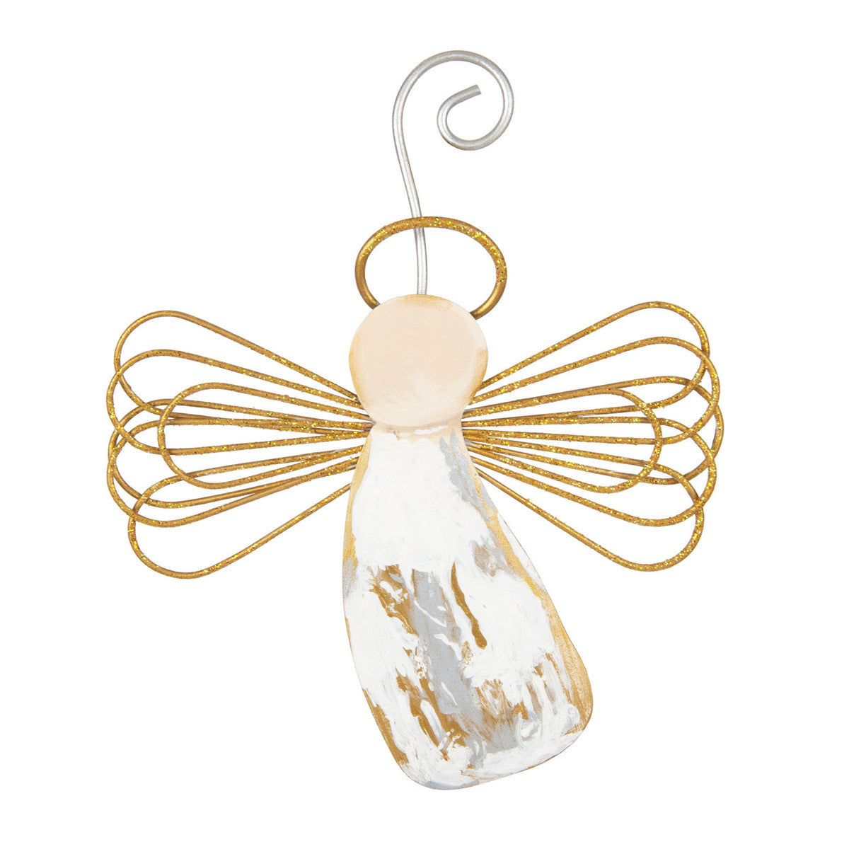 Gilded Angel Wire Wings Ornament Round Top